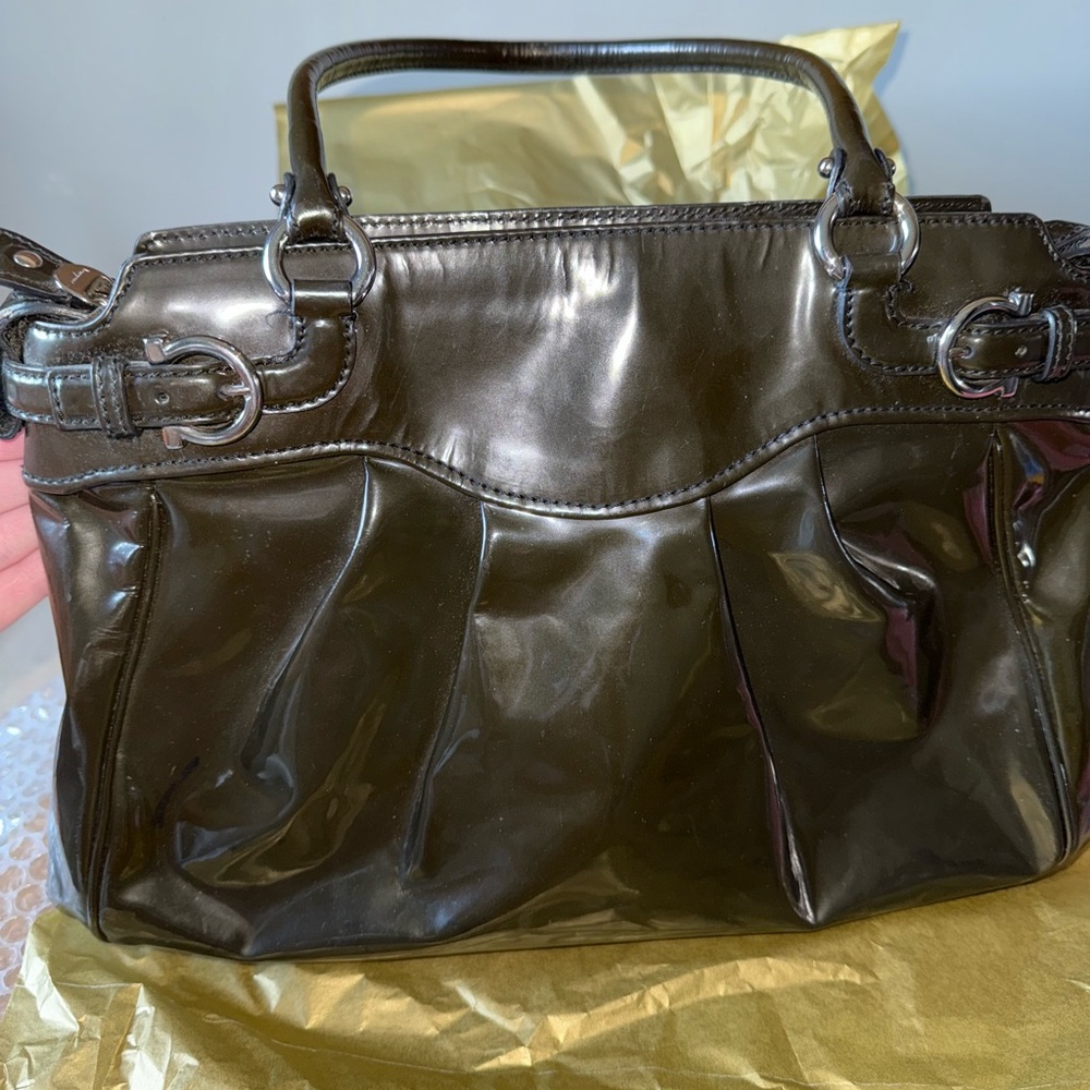 Black Ferragamo Leather Handbag